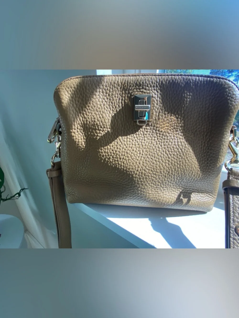 Rebecca Minkoff Darren Zip Top Two Way Women's Tan Pebble Leather Bag